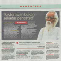 'Sasterawan Bukan Sekadar Pencatat!'